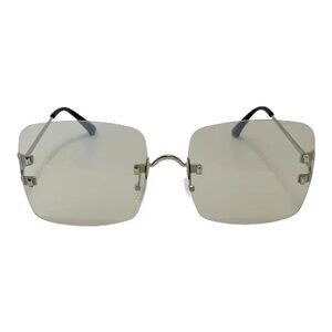 6109 | Clear Rimless Square Sunglasses
